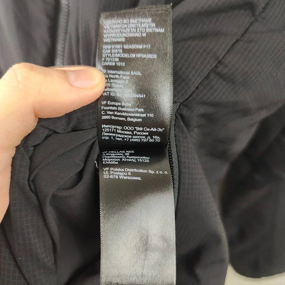 The North Face Mens Ventrix Jacket Medium Black Full Zip Ripstop Gorpcore